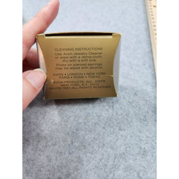 Tea Time Gold & White Novelty Pierced Earrings By Avon  Surgical Steel Posts - Picture 7 of 7